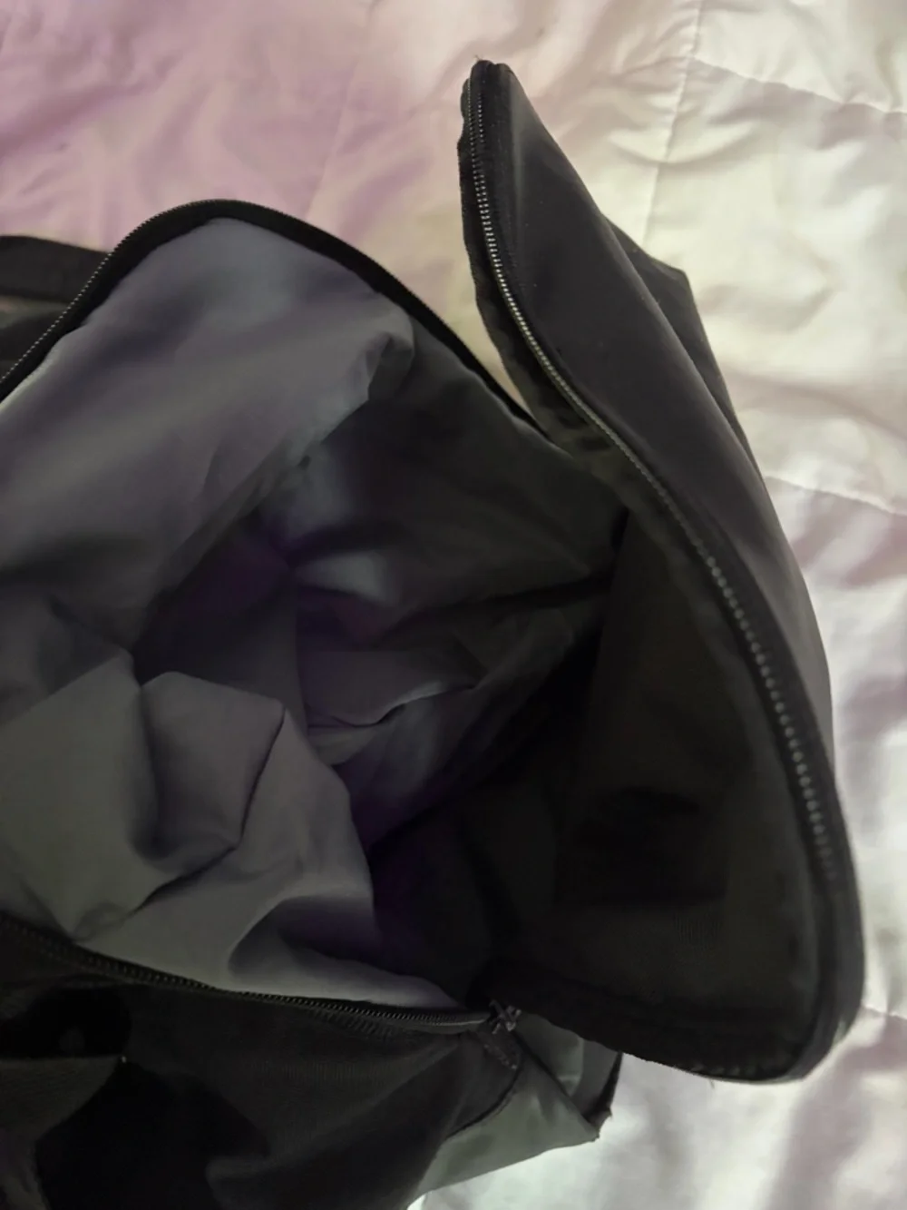 Nike Black Duffel with White Swoosh and Logo